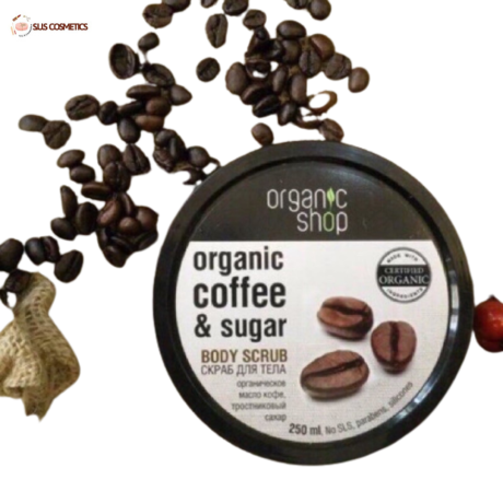 Muối Tẩy Tế Bào Chết Toàn Thân Organic Shop dạng muối hạt Organic Coffee & Sugar Body Scrub