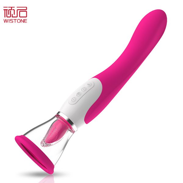 Máy Massage điểm G Wistone 17 chế độ rung có lưỡi giả bú liếm dùng pin sạc