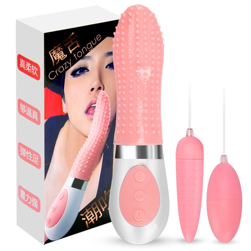 [TẶNG GEL]  BỘ LƯỠI RUNG TÌNH YÊU LIẾM VÀ TRỨNG RUNG CRAZY TONGUE