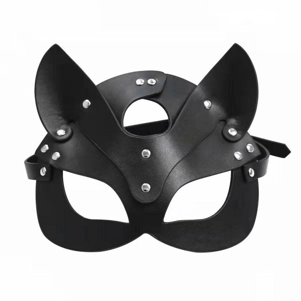 Mặt Nạ Mèo Da PU Đán Tán Đinh Cá Tính   Mặt Nạ Hóa Trang Catwoman Cosplay Quyến Rũ Dự Tiệc Halloween Dạ Hội