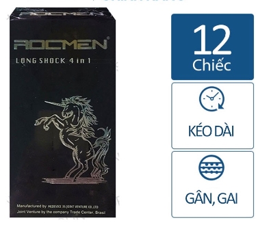 Bao Cao Su Kéo Dài Thời Gian Rocmen đen 4 in 1